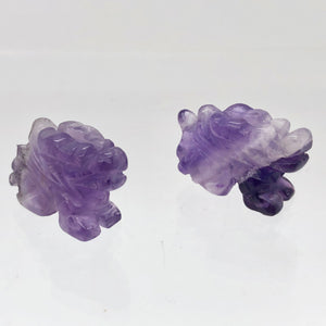Powerful 2 Amethyst Carved Winged Dragon Beads | 21x14x9mm | Purple - PremiumBead Alternate Image 5