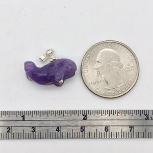 Purple Amethyst Whale and Sterling Silver Pendant | 7/8" Long | 509281AMS - PremiumBead Alternate Image 5