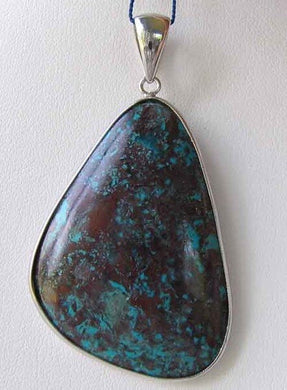 Natural Chrysocolla Sterling Silver Pendant 6865Ar - PremiumBead Primary Image 1