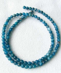 Stunning 4mm Round Blue Apatite Bead Strand 108889B - PremiumBead Alternate Image 2