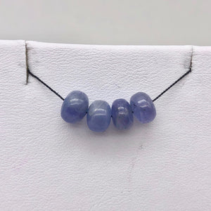 Rare Tanzanite Smooth Roundel Beads | 4 Beads | 6-6.9mm| Blue | ~ 6 cts | 10387A - PremiumBead Primary Image 1