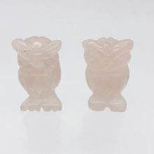 Load image into Gallery viewer, 2 Wisdom Carved Rose Quartz Owl Beads | 21.5x12x9.5mm | Pink - PremiumBead Alternate Image 7
