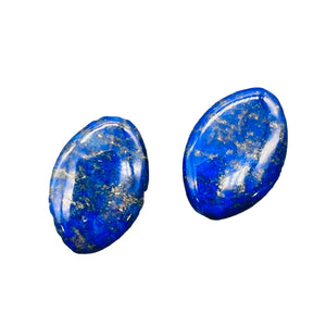 2 Exquisite 15x10mm Oval Natural Lapis Beads 009395
