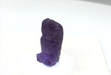 Load and play video in Gallery viewer, Hand-Carved Natural Amethyst Owl Bead Figurine | 21x12x9mm | Purple
