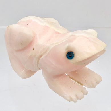 Mangano Manganoan Calcite Frog Figurine | 54x30x29mm | Pink | 72g - PremiumBead Primary Image 1