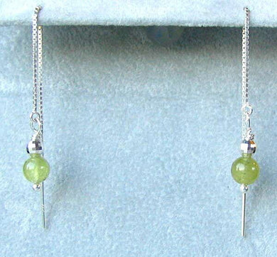 Grossular Garnet & Sterling Earrings Threaders 306534 - PremiumBead Primary Image 1