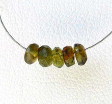 Load image into Gallery viewer, 5 Intriguing Honeydew Tourmaline Roundel Beads 7427F - PremiumBead Primary Image 1
