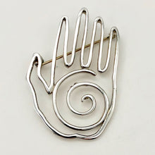 Load image into Gallery viewer, Fancy! One 8 Gram Sterling Silver Hand Lapel Pin Brooch | 1 1/4 x 2 3/4 inch |
