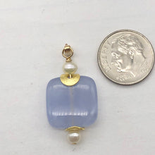 Load image into Gallery viewer, Blue Chalcedony 14K Gold Filled Drop Pendant | 1 3/8&quot; Long |
