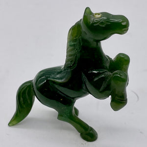 Jade Carved Soaring Prancing Horse | 2 1/4" Long | Green | 1 Figurine |