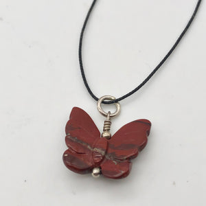 Flutter Carved Brecciated Jasper Butterfly and Sterling Silver Pendant 509256BJS - PremiumBead Alternate Image 8