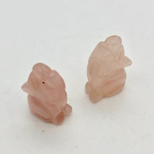 Load image into Gallery viewer, Howling New Moon 2 Carved Rose Quartz Wolf Coyote Beads | 21x11x8mm | Pink - PremiumBead Alternate Image 9
