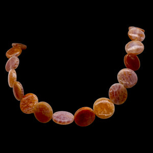 Snakeskin/Crab Fire Agate Focal Bead Strand 108958