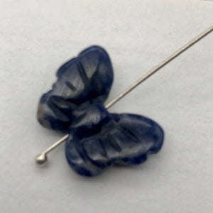 Fluttering Sodalite Butterfly Figurine Worry Stone | 21x18x7mm | Blue White - PremiumBead Alternate Image 8