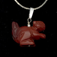 Load image into Gallery viewer, Jasper Squirrel Pendant Necklace| Semi Precious Stone Jewelry | Sterling Silver|
