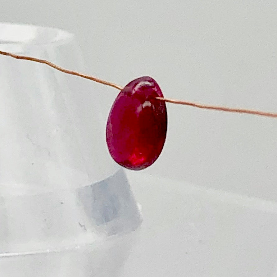 Stunning .97cts Natural Red Spinel Smooth Briolette | 6.5x5.5mm | 1 Bead |