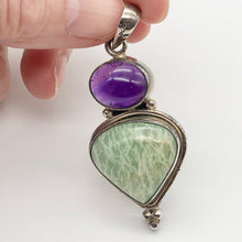 Load image into Gallery viewer, Alluring Amethyst and Amazonite Sterling Silver Pendant 504106 - PremiumBead Primary Image 1
