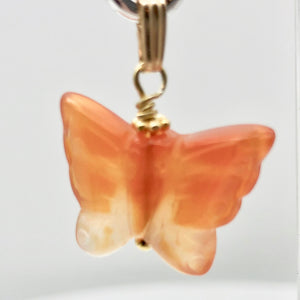 Carnelian Agate Butterfly Pendant Necklace | Semi Precious Stone |14k gf Pendant - PremiumBead Alternate Image 5