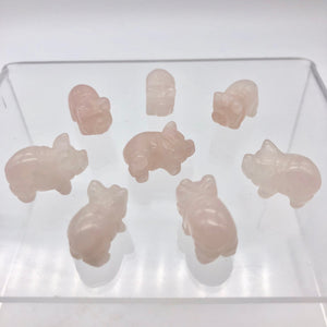Oink 2 Carved Rose Quartz Pig Beads | 21x13x9.5mm | Pink - PremiumBead Alternate Image 10