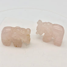 Load image into Gallery viewer, 2 Wild Hand Carved Rose Quartz Elephant Beads | 22x15x9mm | Pink
