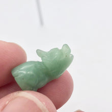 Load image into Gallery viewer, Howling New Moon 2 Carved Aventurine Wolf / Coyote Beads | 22x12x7.5mm | Green - PremiumBead Alternate Image 7
