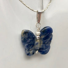 Load image into Gallery viewer, Semi Precious Stone Jewelry Flying Butterfly Pendant Necklace of Sodalite/Silver - PremiumBead Alternate Image 5
