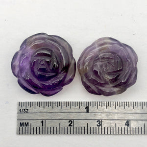 Amethyst Carved Rose Worry-stone Figurine | 20x6mm | Purple - PremiumBead Alternate Image 6