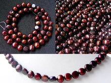 Load image into Gallery viewer, Smoldering Burgundy 10 to 8mm FW Pearl Strand 108318 - PremiumBead Alternate Image 4
