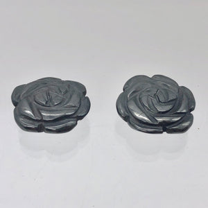 Bloomin' 2 Carved Hematite Rose Flower Beads | 21x7mm | Graphite | 9290HM - PremiumBead Alternate Image 2