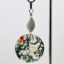 Load image into Gallery viewer, Limbcast Moss Agate Sterling Silver Pendant | 28x2mm | Clear/Green | 2 1/4&quot; Long
