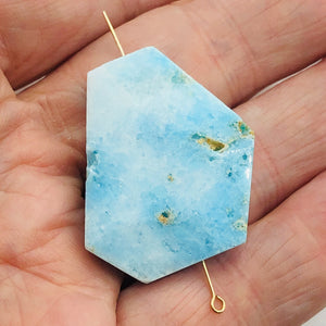 70cts Druzy Natural Hemimorphite Pendant Bead | Blue | 35x27x9mm | 1 Bead |
