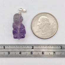 Load image into Gallery viewer, Swingin&#39; Hand Carved Amethyst Monkey and Sterling Silver Pendant 509270AMS - PremiumBead Alternate Image 4

