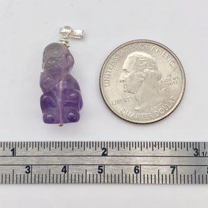 Swingin' Hand Carved Amethyst Monkey and Sterling Silver Pendant 509270AMS - PremiumBead Alternate Image 4