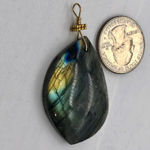 Load image into Gallery viewer, Labradorite 14k Gold Filled Drop Pendant | 2 1/4&quot; Long | Blue Gray |

