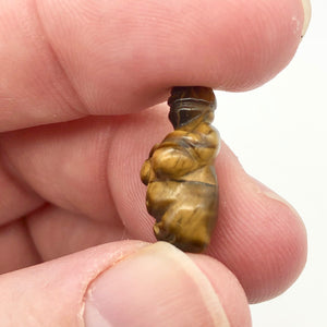 2 Carved Tigereye Goddess of Willendorf Beads | 20x9x7mm | Golden Brown - PremiumBead Alternate Image 3