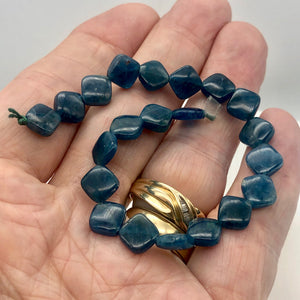Gemmy Blue Apatite 8x8x4mm Diagonal Drilled Bead Half-Strand | 21 Beads | - PremiumBead Alternate Image 6