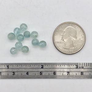 11 Natural Aquamarine Round Beads | 5.5mm | 11 Beads | Blue | 6655A - PremiumBead Alternate Image 8