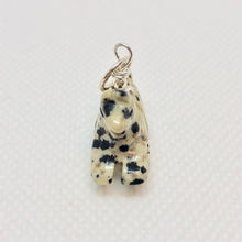 Load image into Gallery viewer, Carved Dalmatian Stone Pony Sterling Silver Pendant! 509271DSS - PremiumBead Alternate Image 2
