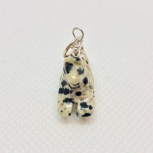 Carved Dalmatian Stone Pony Sterling Silver Pendant! 509271DSS - PremiumBead Alternate Image 2