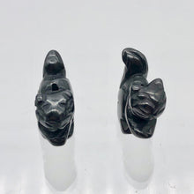 Load image into Gallery viewer, Nuts 2 Hand Carved Animal Hematite Squirrel Beads | 21.5x14x10mm | Graphite - PremiumBead Alternate Image 8
