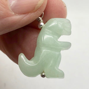 Aventurine Dinosaur Tyrannosaurus Rex Sterling Silver Pendant | 1.5" (Long) | - PremiumBead Alternate Image 2