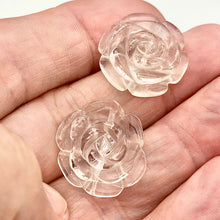 Load image into Gallery viewer, Bloomin&#39; 2 Carved Clear Quartz Rose Flower Beads 009290QZ - PremiumBead Primary Image 1
