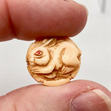 Load image into Gallery viewer, Hand Carved Bunny Rabbit Waterbuffalo Bone Bead | 1 Bead | 20x9mm | 8626 - PremiumBead Alternate Image 9
