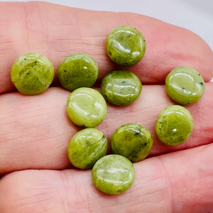 10 Premium Speckle Nephrite 10x5mm Jade Beads 10261