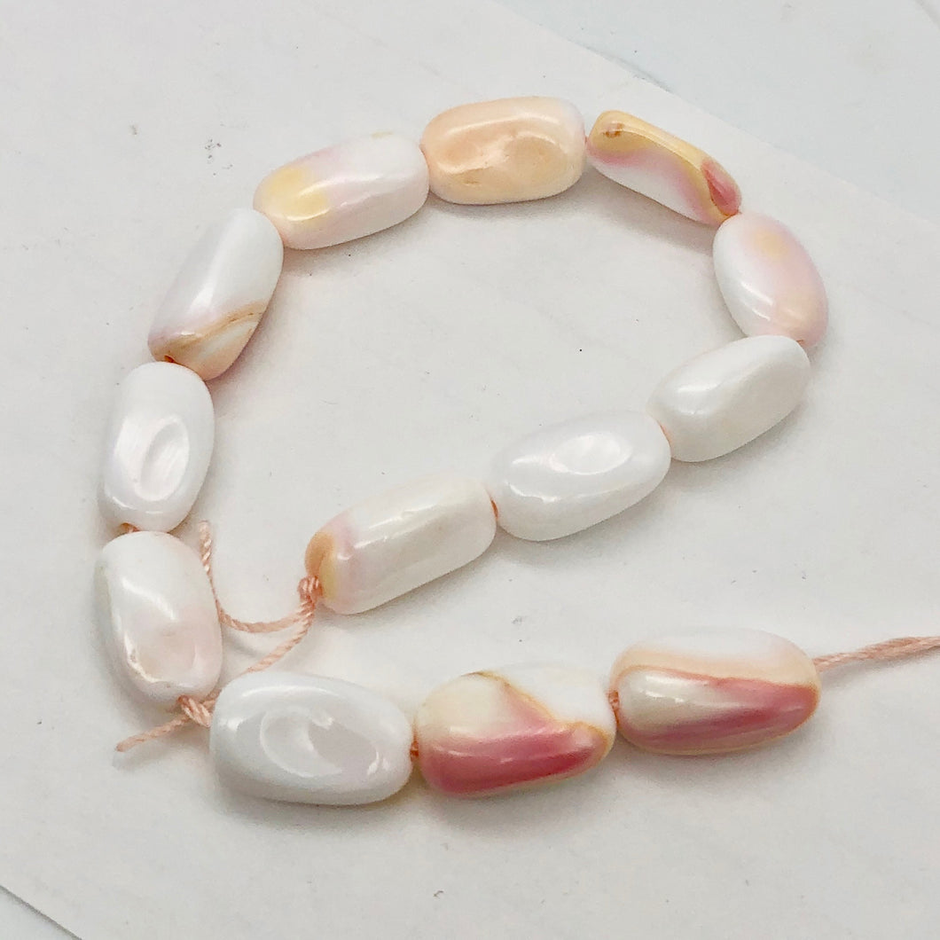 Pink Conch Shell Fold Bead 8