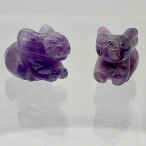 Hoppity Hand Carved Amethyst Bunny Rabbit Figurine | 21x11x8mm | Purple