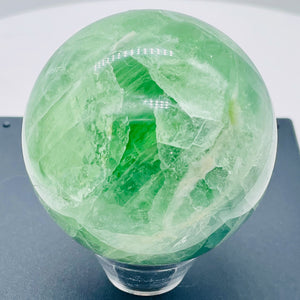 Fluorite Scry Sphere Round | 2 1/4" | Green/Clear | 1 Crystal Sphere |