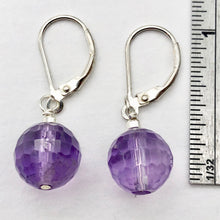 Load image into Gallery viewer, Faceted 10mm Amethyst 925 Sterling Silver Drop/Dangle Lever Back Earrings - PremiumBead Alternate Image 5
