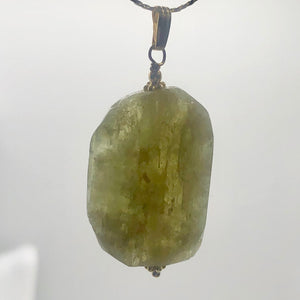 Kunzite Hiddenite 14K Gold Filled Crystal Pendant| 1 1/2" Long|Green | 1 Pendant