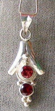 Elegant Sterling Silver & Fiery Garnet Pendant! 8325 - PremiumBead Primary Image 1